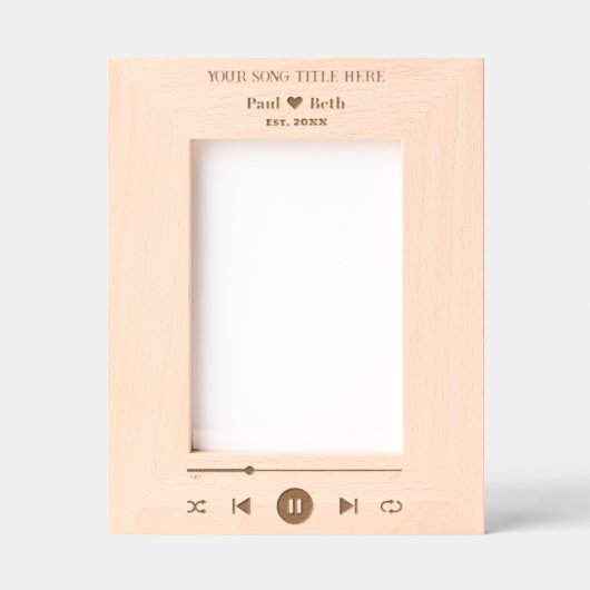 Individuelle Song Foto-Bilderrahmen-Liebhaber mit Geätzte Rahmen (Vorderseite)