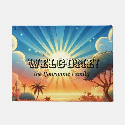 Individuelle Sonnenaufgangsmatte Fußmatte (Vorderseite)