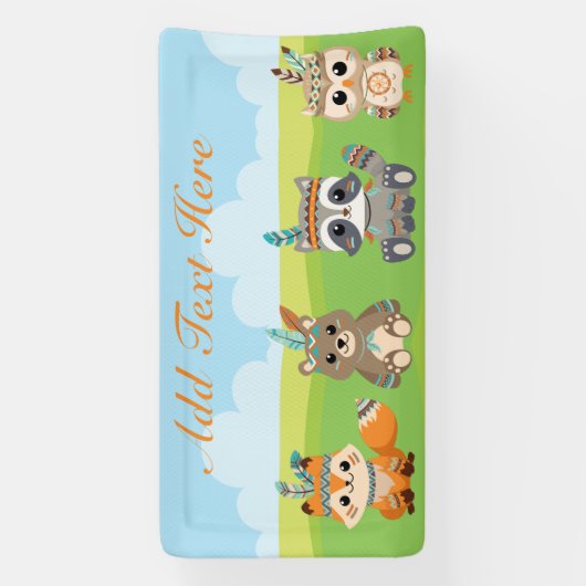 Individuelle Stämme von Waldtieren Banner (Vertikal)