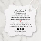 Individuelle Strick für kleine Unternehmen liefern Geschenkanhänger (Rückseite)