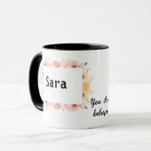 Individuelle Tasse für Sara - Chic Gold Botanical  (Vorderseite Links)