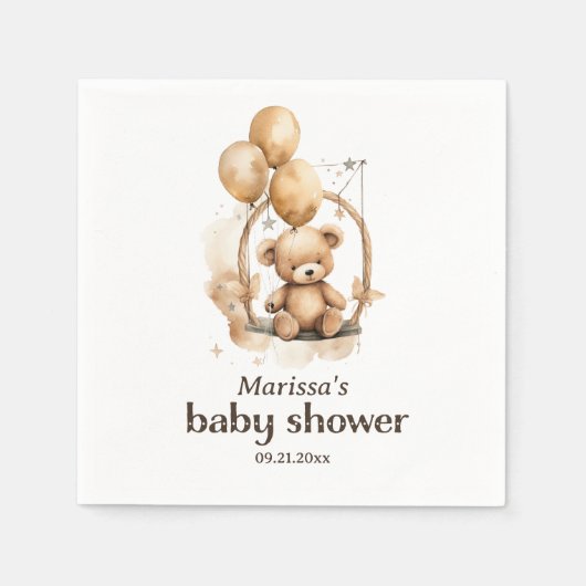 Individuelle Teddy Bärengeschlecht - Neutrale Baby Serviette (Vorderseite)