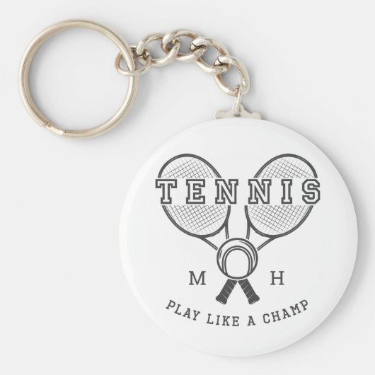 Individuelle TENNIS-Schlüsselketten für Monogramm Schlüsselanhänger (Vorne)