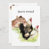 Individuelle Termine Geburtstagsparty Hühnerfarm I Einladung (Vorne/Hinten)