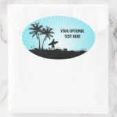 Individuelle Textaufkleber für Beach Surfer Ovaler Aufkleber (Tasche)