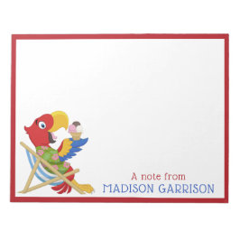 Individuelle Texttafeln für Beach Macaw Notizblock