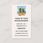 Individuelle tropische Ananas im Text Visitenkarte (Rückseite)