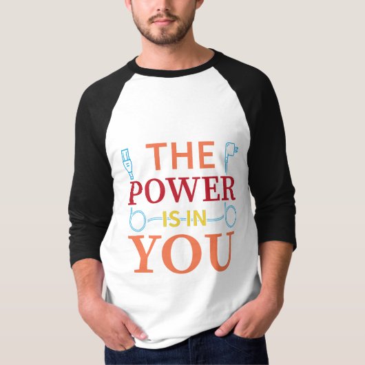Individuelle Typografie des textbasierten Powers T-Shirt (Vorderseite)