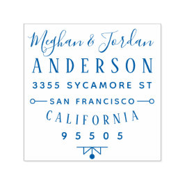 Individuelle Typografie Elegante Couple-Rücksendea Permastempel