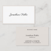 Individuelle Typografie Moderne Elegante Minimalis Visitenkarte (Vorne/Hinten)