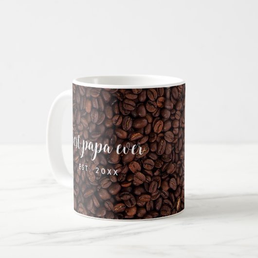 Individuelle Typografie Skriptvorlage Beste Papa j Kaffeetasse (Vorderseite Links)
