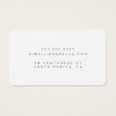 Individuelle und saubere, moderne Design-Visitenka (Rückseite)