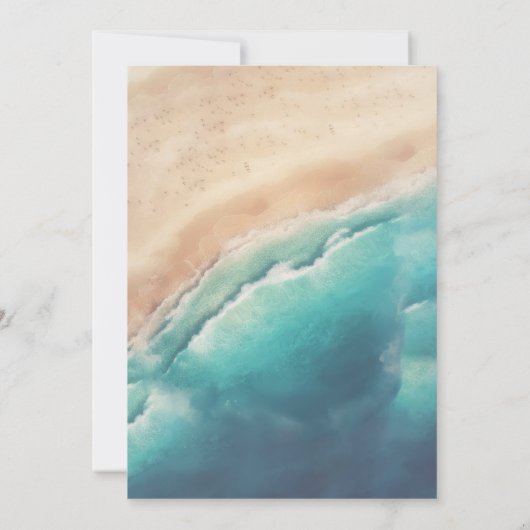 Individuelle Unterschrift für Ocean Beach Save The Date (Rückseite)