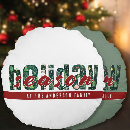 Individuelle Urlaubssaison Typografie Rundes Kissen