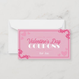 Individuelle Valentinstag Coupons romantisch Mitteilungskarte