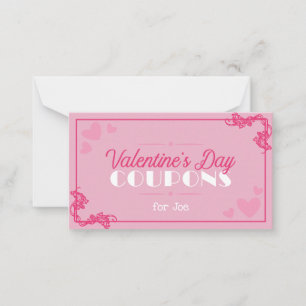 Individuelle Valentinstag Coupons romantisch Mitteilungskarte