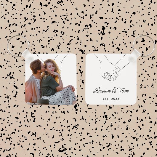 Individuelle Valentinstag Geschenke Modernes Foto Schlüsselanhänger