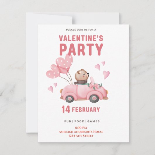 Individuelle Valentinstag-Party Einladung (Vorderseite)