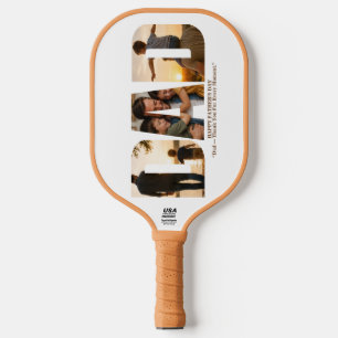 Individuelle Vatertag-Fotocollage-Karte  Pickleball Schläger