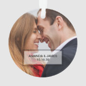 Individuelle Verlobung Foto Urlaub Ornament (Rückseite)