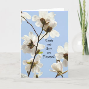 Individuelle Verlobungskarten Blue Sky Magnolias Ankündigung