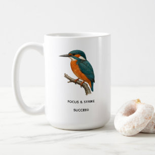 Individuelle Vintage-Eisvogel-Vogel-Botanik-Kunst Kaffeetasse