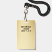 Individuelle VIP All Access Concept Imitats Gold Ausweis (Rückseite mit Schlüsselband)