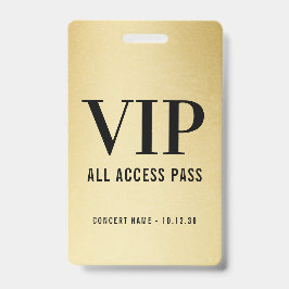 Individuelle VIP All Access Concept Imitats Gold Ausweis