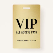 Individuelle VIP All Access Concept Imitats Gold Ausweis (Vorderseite)