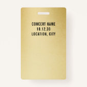 Individuelle VIP All Access Concept Imitats Gold Ausweis (Rückseite)