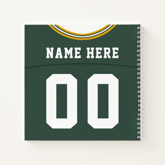 Individuelle Vorlage für Fußball-Jersey-Notebooks Notizblock (Rückseite)