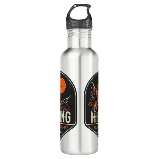Individuelle Wanderlokalisierung Retrodesign Edelstahlflasche (Vorderseite)