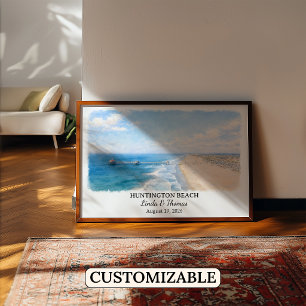 Individuelle Wandkunst aus Huntington Beach, Kalif Poster