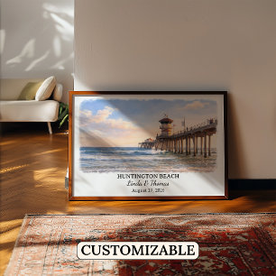 Individuelle Wandkunst aus Huntington Beach, Kalif Poster