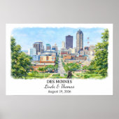 Individuelle Wandkunst Des Moines, Iowa Poster (Vorne)