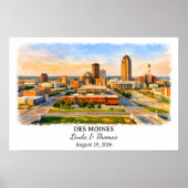 Individuelle Wandkunst Des Moines, Iowa Poster (Vorne)