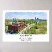 Individuelle Wandkunst Fort Wayne, Indiana Poster (Vorne)