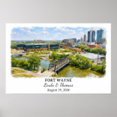 Individuelle Wandkunst Fort Wayne, Indiana Poster (Vorne)