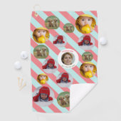 Individuelle Weihnachtsfeier mit vier Fotos 🎄 Wei Golfhandtuch (Insitu)