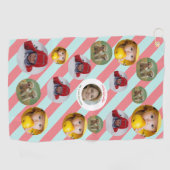 Individuelle Weihnachtsfeier mit vier Fotos 🎄 Wei Golfhandtuch (Horizontal)