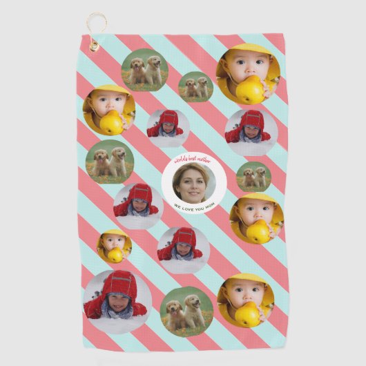 Individuelle Weihnachtsfeier mit vier Fotos 🎄 Wei Golfhandtuch (Vorderseite)