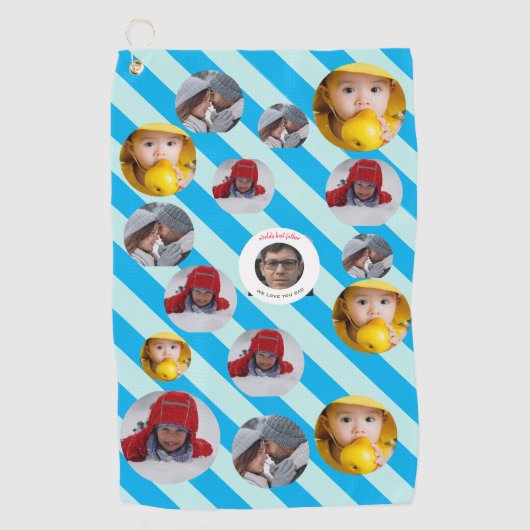 Individuelle Weihnachtsfeier mit vier Fotos 🎄 Wei Golfhandtuch (Vorderseite)