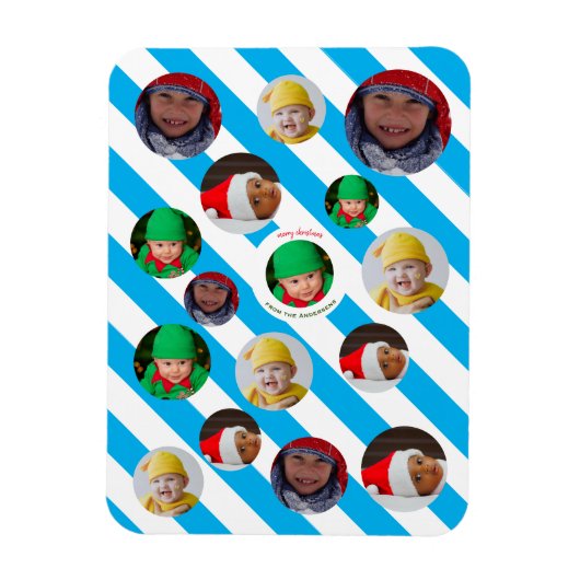 Individuelle Weihnachtsfeier mit vier Fotos 🎄 Wei Magnet (Vertikal)