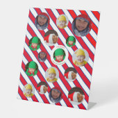 Individuelle Weihnachtsfeier mit vier Fotos 🎄 Wei Sockelschild (Vorderseite)