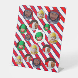 Individuelle Weihnachtsfeier mit vier Fotos 🎄 Wei Sockelschild