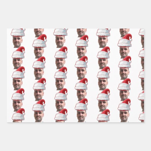 Individuelle Weihnachtsfeiern mit lustigen Gesicht Geschenkpapier Set (Vorderseite)