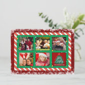 Individuelle Weihnachtskarte mit fünf Fotos Feiertagskarte (Stehend Vorderseite)