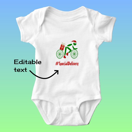 Individuelle Weihnachtslieferung für Radfahrer Baby Strampler