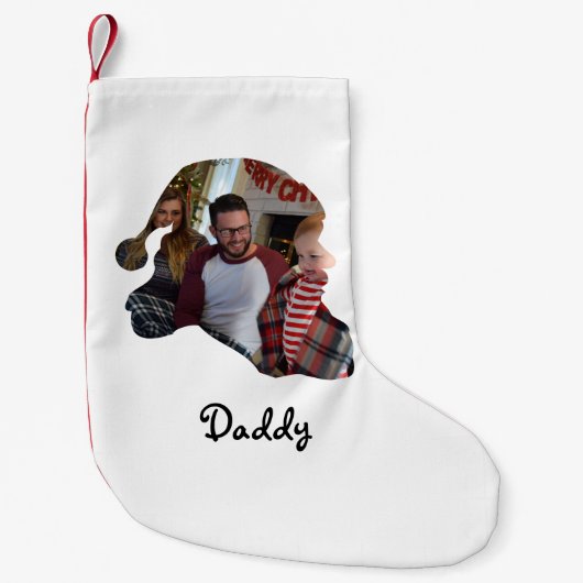 Individuelle Weihnachtsmannmütze Foto Weihnachtsfa Kleiner Weihnachtsstrumpf (Vorderseite)