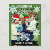 Individuelle Weihnachtsschneeflocken und Weihnacht Postkarte (Vorderseite)